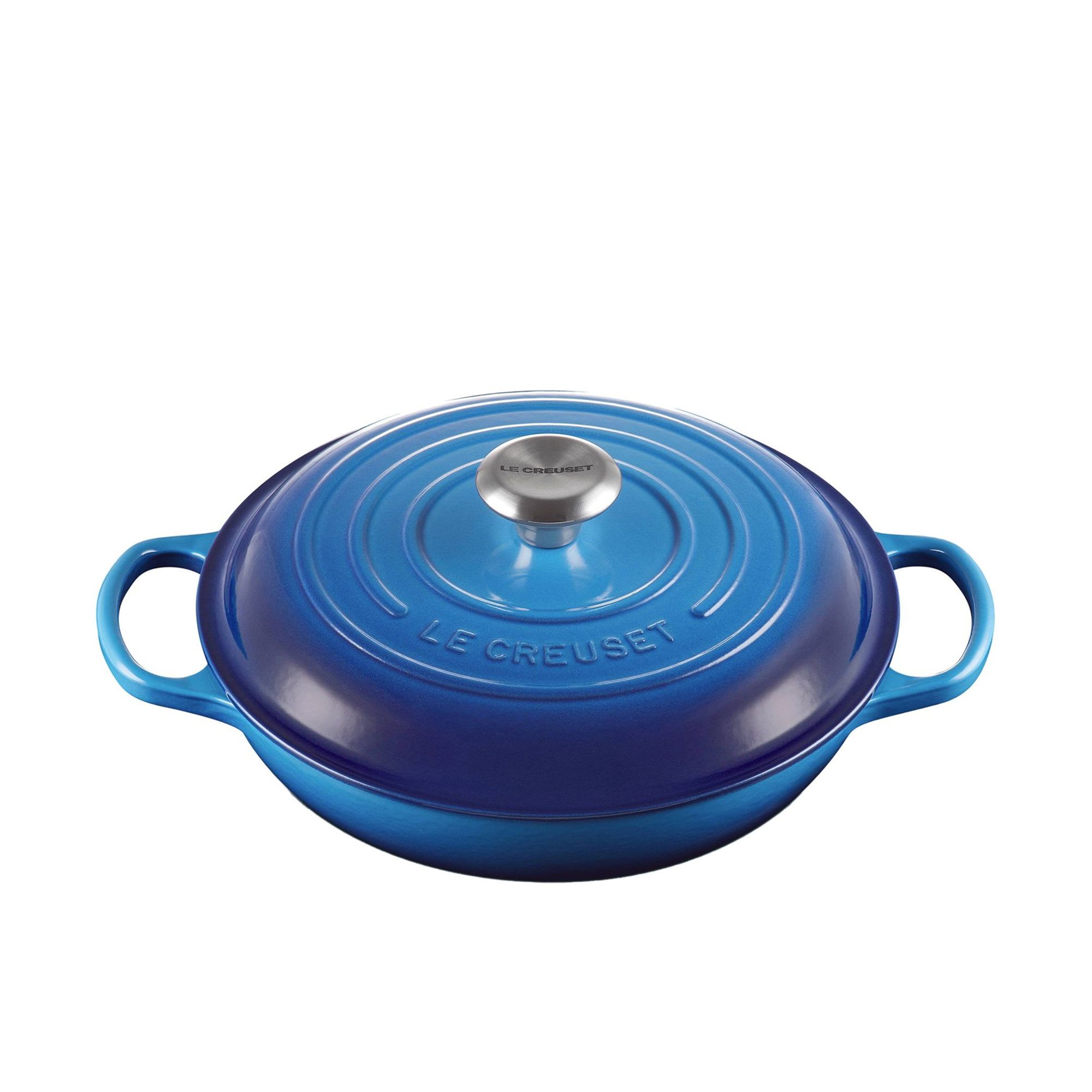 Le Creuset Signature Cast Iron Shallow Casserole 26cm - Azure Blue